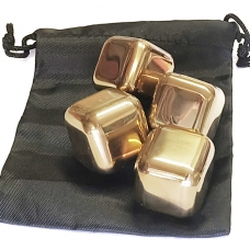 Камені кубики для віскі 27 мм металеві 4 шт 720004/GOLD