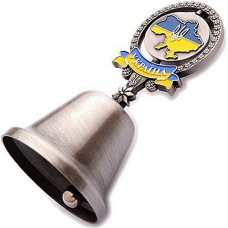 Дзвіночок 10,5 см Карта України металевий (срібло)