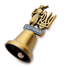 Дзвіночок 5,5 см Козак з гербом металевий (золото)