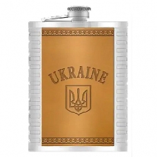 Фляга 270 мл UKRAINE WKL-019 зі шкіряною вставкою