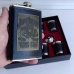 Подарочный набор Фляга 270 мл + лейка + 4 стопки Jim Beam чорный