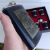Подарочный набор Фляга 270 мл + лейка + 4 стопки Jim Beam чорный