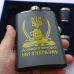 Подарунковий набір Фляга 270 мл Україна Козак із шаблею + лійка + 4 стопки чорно-жовтий  Подарунковий набір Фляга 270 мл Україна Козак із шаблею + лійка + 4 стопки чорно-жовтий