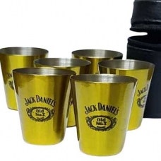 Стопки 30 мл металлические походные Jack Daniels золотистые набор 6шт