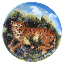 Тарелка настенная 21 см Тигр 3D (керамика)