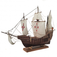 Модель Корабля 44х50 см Вітрильник дерев'яний ручної роботи (три щогли) Санта-Марія