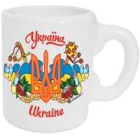 Магнит 60х70мм Чашка Герб Украины белая (керамика)