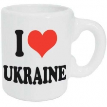 Магнит 60х70мм Чашка I Love Ukraine белая (керамика)