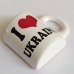 Магнит на холодильник 60х70мм Чашка I Love Ukraine белая (керамика)