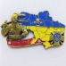 Магнит на холодильник 80х50мм Карта Украины Козак с саблей металлический Магнит на холодильник 80х50мм Карта Украины Козак с саблей металлический