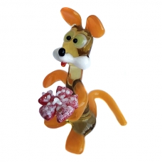Фігурка 10 см Мишка з квіткою (скло)