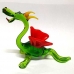 Стеклянная Фигурка 11 см Дракон Хевен зелено-красный