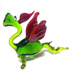 Фигурка 11 см Дракон Мечтатель зелено-красный (стекло)