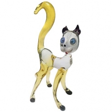 Фігурка 13 см Кішка на довгих лапах жовта (скло)