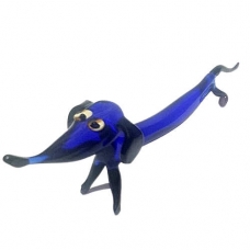 Фігурка 19 см Собака такса довга синя (скло)