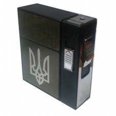 Портсигар із запальничкою газова + USB для звичайних сигарет Україна Тризуб