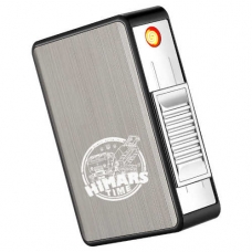 Портсигар с зажигалкой USB для обычных сигарет Украина HIMARS A33650U2
