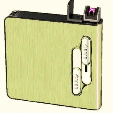 Портсигар с электро-импульсной зажигалкой USB на 15 сигарет с подачей A33401