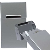 Портсигар для Slim сигарет 100 мм с магнитной крышкой серебристый
