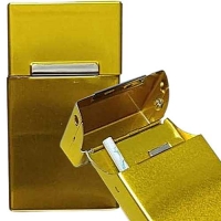 Портсигар для Slim сигарет 100 мм с магнитной крышкой золотистый