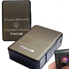 Портсигар с зажигалкой USB для обычных сигарет Слава Україні A33650U3 Портсигар с зажигалкой USB для обычных сигарет Слава Україні A33650U3