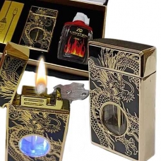 Зажигалка бензиновая с USB зажиганием набор 3в1 Dragon