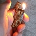 Зажигалка подарочная кремниевая газовая Dragon золотистая