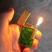 Зажигалка подарочная кремниевая газовая A33787 золотисто-зеленая