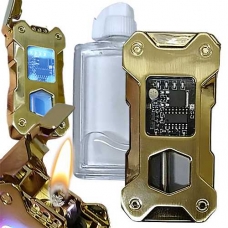 Зажигалка бензиновая с USB зажиганием набор 2в1 StarTrek золотистая