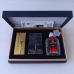 Зажигалка бензиновая с USB поджигом и подсветкой набор 3в1 Dragon темно-серая