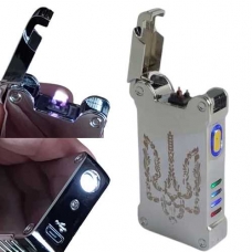 Зажигалка USB индукционная с фонариком Украина Тризуб A33670
